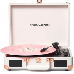 Bluetooth Vintage 3-Speed Portable Suitcase Turntables with Built-in Speakers