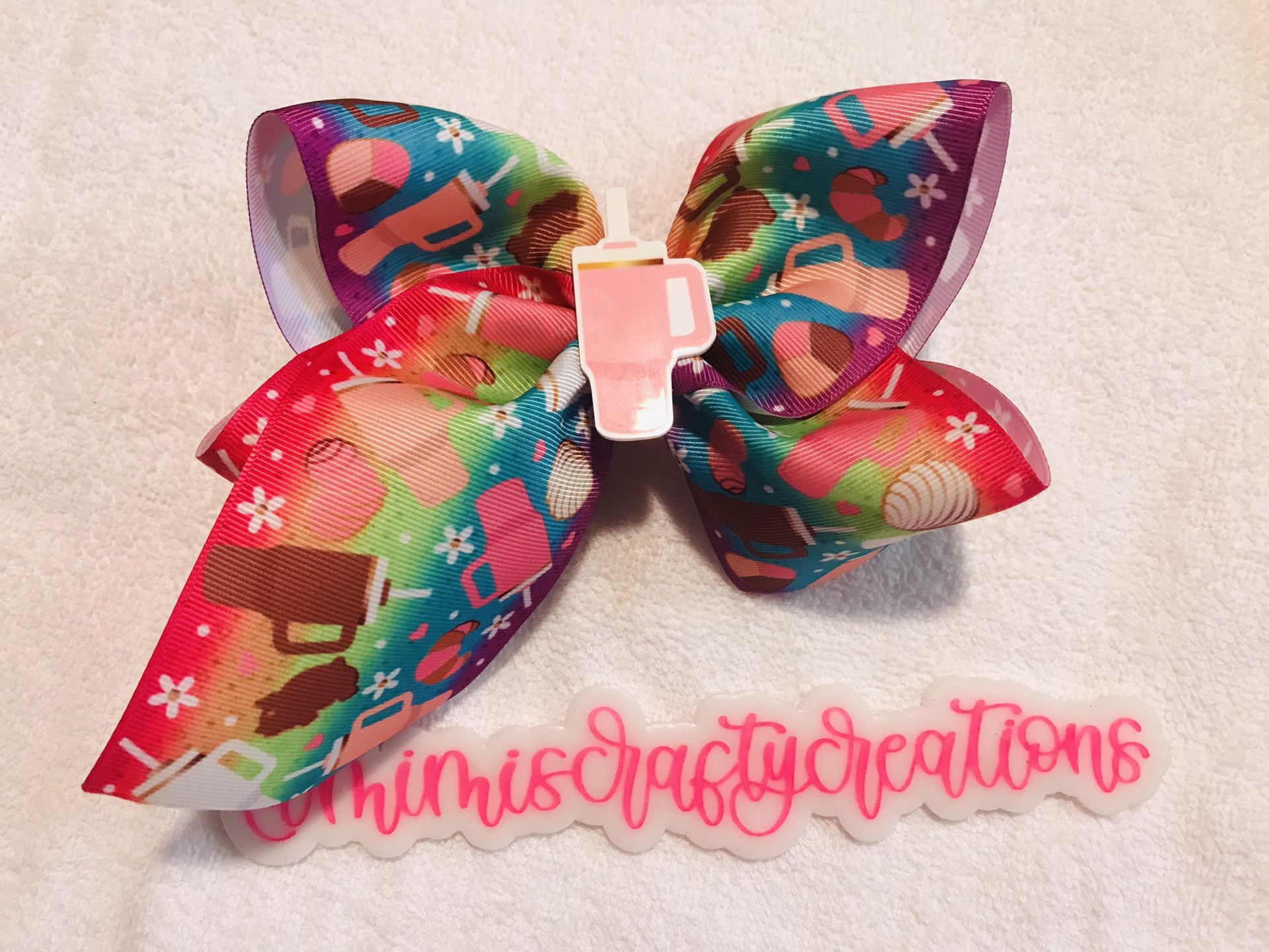 Tumbler Stanley Cup/Pan Dulce Hair Bow