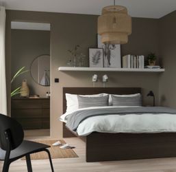Ikea Queen Wood Bed Frame (MALM)