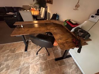 Lift L shape desk with chair