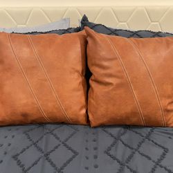 Faux Leather 20x20 Throw Pillows