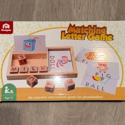 Wooden Spelling Flash Card Matching Letter Word Game Kindergarten NEW