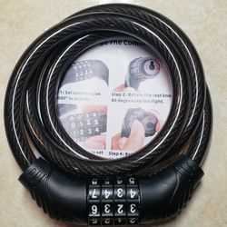 3' Straight  Cable bicycle Combination lock