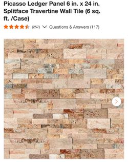Picasso Ledger Panel 6 in. x 24 in. Splitface Travertine Wall Tile (6 sq. ft. /Case)