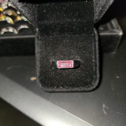 Size 8 Pink Topaz Stainless Steel Ring