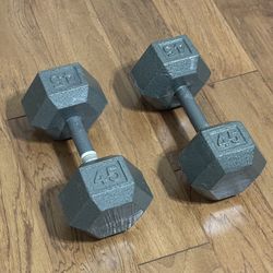 Two 45lb Dumbbells