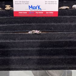 10kt White Gold 2 Hearts Ring