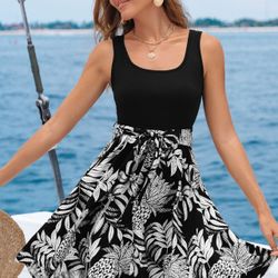 Sunset Escape Tropical Mini Dress