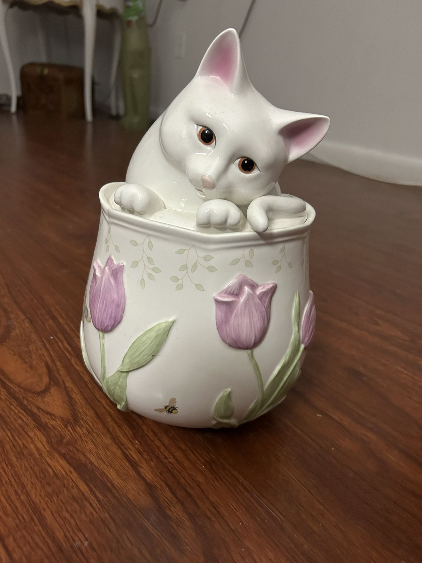 Decorative Cat Jar, Perfect For Pet Treats Or Display