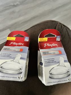 Brand New Playtex Angled Silicone Nipples – 3M+ Medium Flow – $10 Each