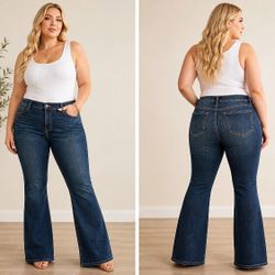 Torrid Denim First At Fit Luxe Slim Boot Jeans Womens Size 20 Wide Leg Dark Wash Stretch Plus Size Flare Bootcut Casual Y2K