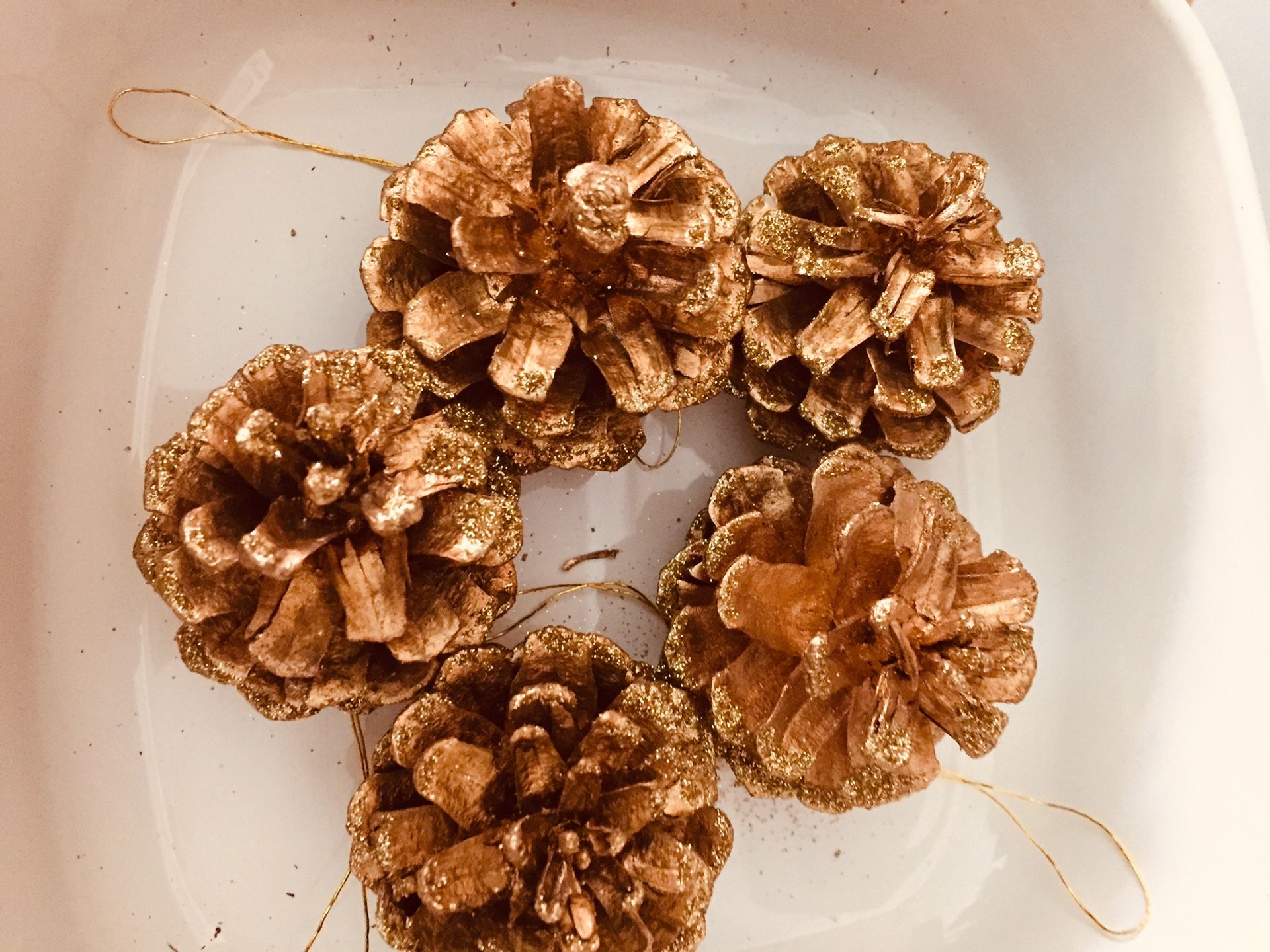 Christmas gold pinecone ornaments