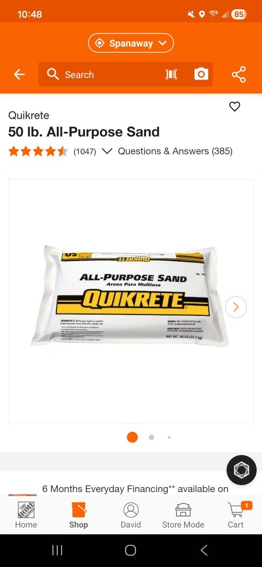 Quikrete 50lb SAND(10 Total)