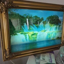 Light Up Waterfall Framed Picture With Sound