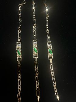 Gold Laminated Bracelet With Green