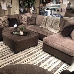 Abalone Chocolate RAF or LAF Sectional / couch /Living room set
