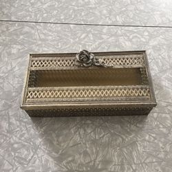 Vintage mid century Hollywood regency tissue holder