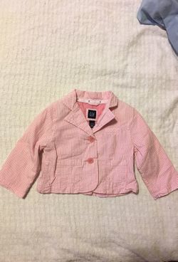 Baby Gap pink and white blazer jacket