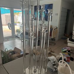 Cento De Mesa De Cristal   Con Velas 