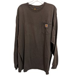 Men's 2X Carhartt Shirt Long Sleeve Original Fit Gray 