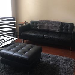 IKEA Leather Couch & Ottoman (Morabo)