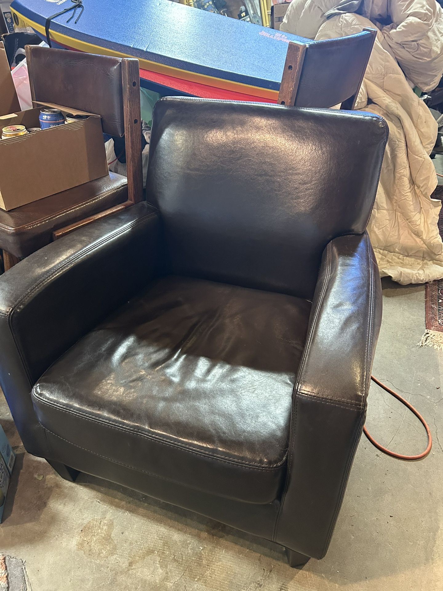 Chocolate Brown Leather Arm Chair