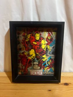 Marvel The Invincible Iron Man Superhero 3D Hologram Picture w/ Black Frame Used Good Condition $25 Meet Up In Irving @dfwgoods