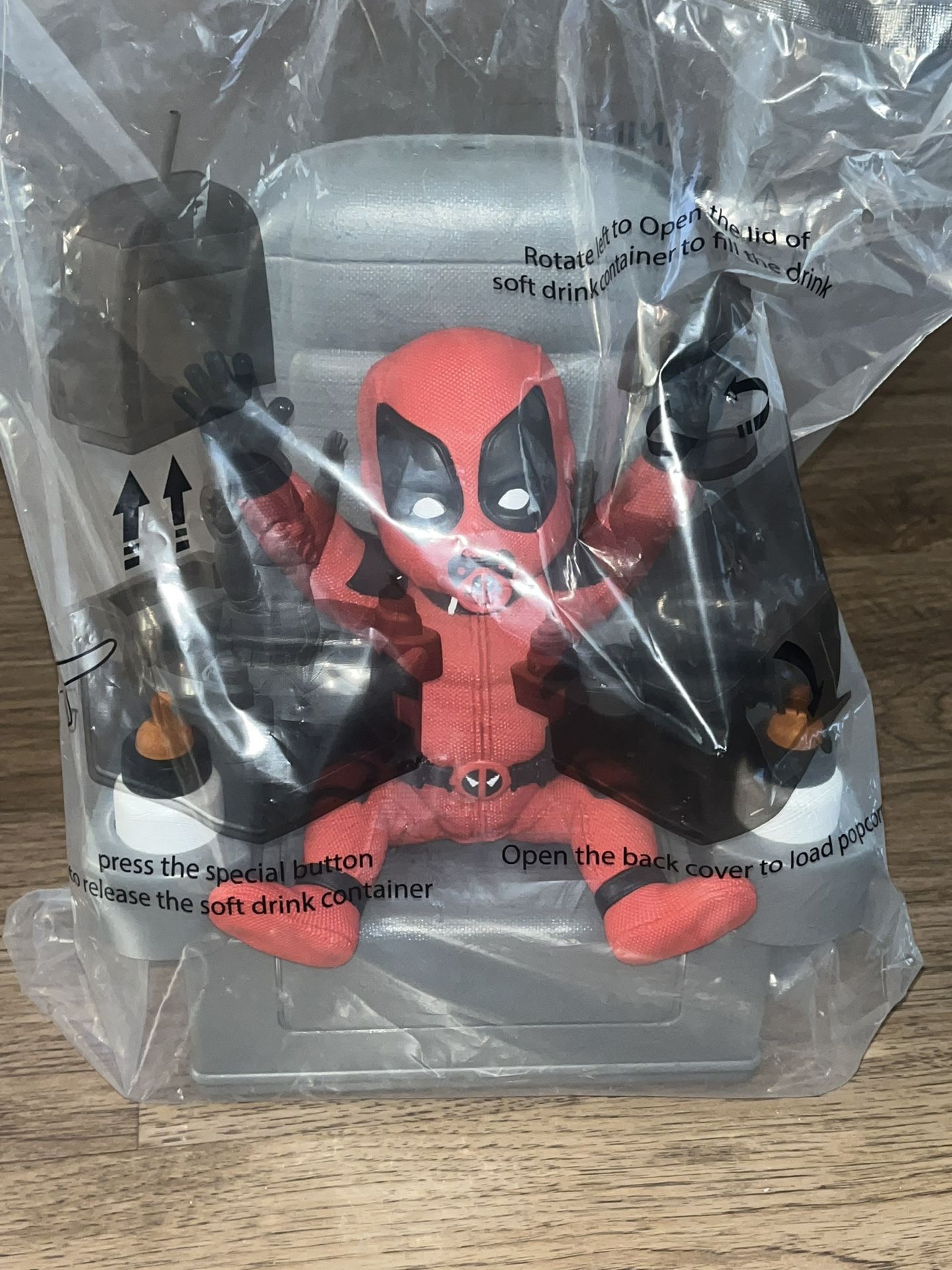 Baby Deadpool In Car seat Popcorn Bucket/Cup Regal Exclusive for Sale in Los Angeles, CA OfferUp