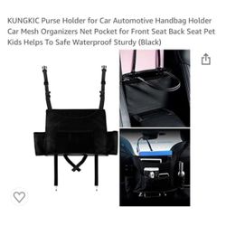Brand new Black Purse Holder for Car Automotive Handbag Holder Car Mesh Organizers Net Pocket for Front Seat Back Seat Pet Kids Helps To Safe Waterpro