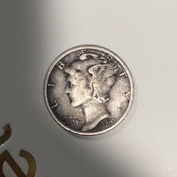 1943 Mercury Dime %90 Silver 