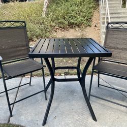 Pub Height Patio Table And 2 Chairs 