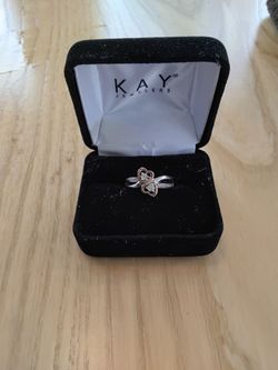 10K Diamond Ring  - Sterling Silver