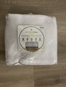 White Breathable Mesh Crib Liner