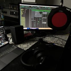 Music production/streaming setup MacBook not included.