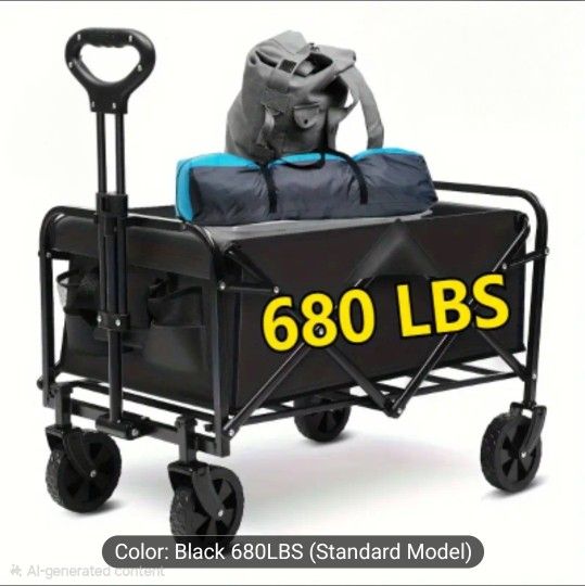 🆕️BLUE OR BLACK WAGON. HOLDS 680 LBS. NEW IN BOX 360 ROTATING WHEELS