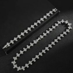 Iced Out Cross Set