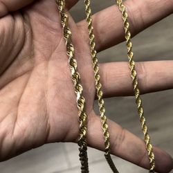 14K Gold Rope Necklace