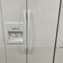 White Whirlpool Side By Side Refrigerator