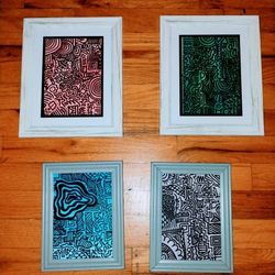 5 X 7 Hand Painted Framed Art By SDK 