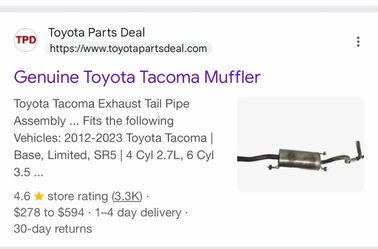 Toyota Tacoma muffler