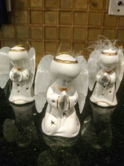Vintage Porcelain Fiber Optic Angels