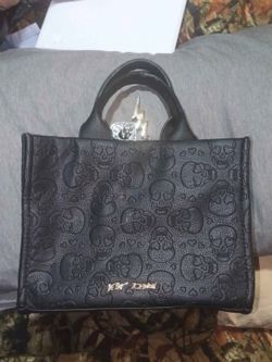 Betsey Johnson Skull Embossed Tote Bag