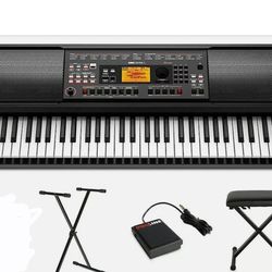 Korg EK-50 Entertainer Keyboard Piano with stand, pedal, and Bench 