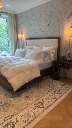 RH king size bed and nightstands