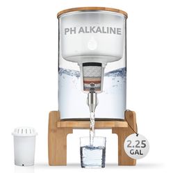 NEW! Invigorated Water pH Recharge Glass Alkaline Water Dispenser Filter System- Countertop Purifier