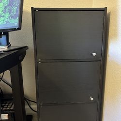 3-Tier Storage Cabinet / File Organizer – Black