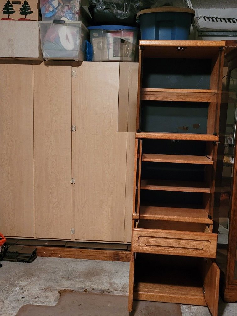  Audio Storage Oak  Cabinets