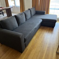 Large Grey Fabric Couch