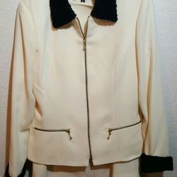 Woman's Jacket and Skirt, Office White, Size 8