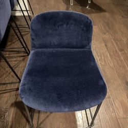 CB2 Blue Velvet Counter Stools
